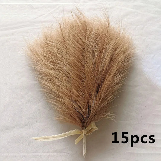 15pcs Artificial Pampas Grass Flower Bouquet For Home Wedding Decoration DIY Party Bedroom Fake Plant Flowers Vase Decor Reed